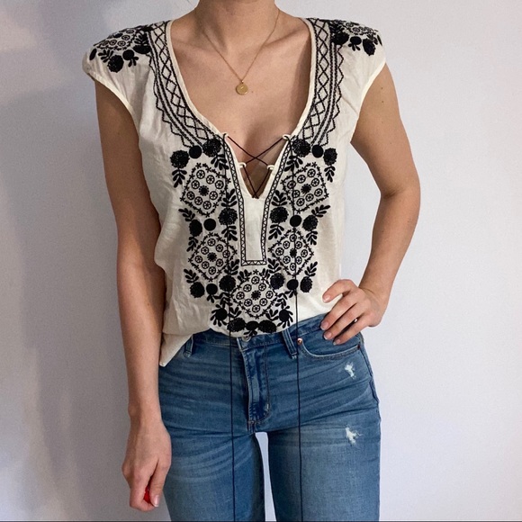 J. Crew Tops - J.Crew Ivory Top with Black Details